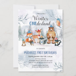 Woodland Winter ONEderland Birthday Convite