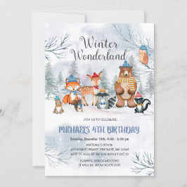 Woodland Winter Wonderland Birthday Boy Convite