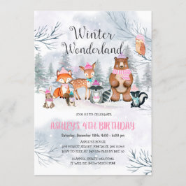 Woodland Winter Wonderland Birthday Convite