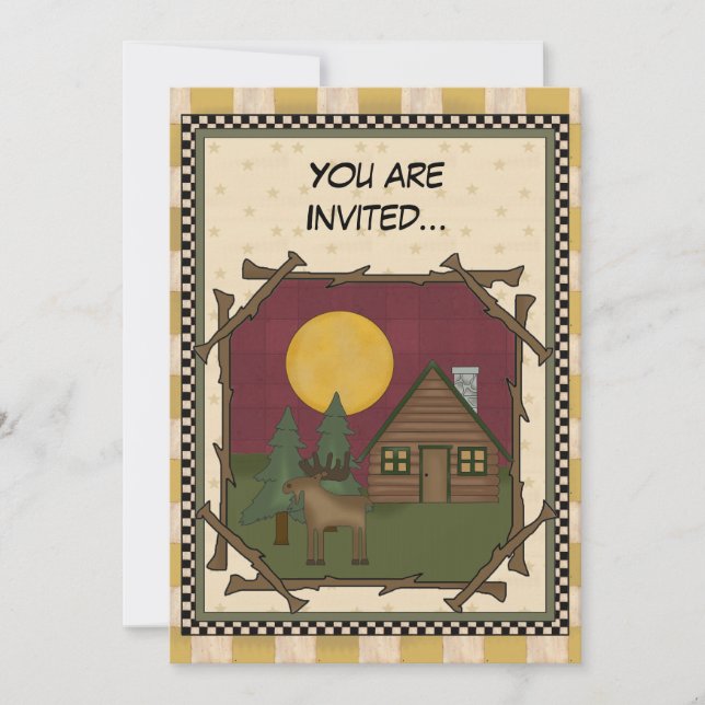 Woodsie Cabin, qualquer convite (Frente)
