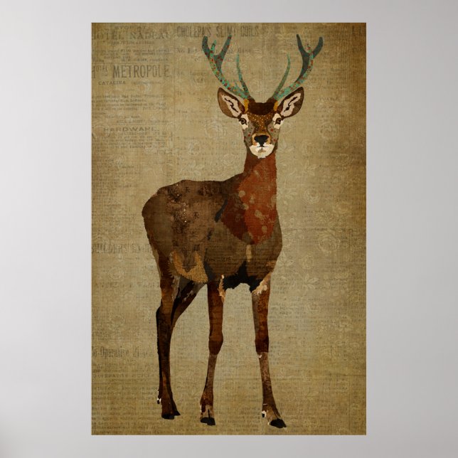Woodsy Elk Art Poster (Frente)