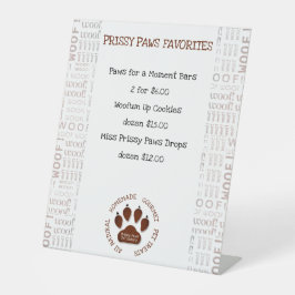 Woody Art Border Brown Dog Paw Nome Comercial