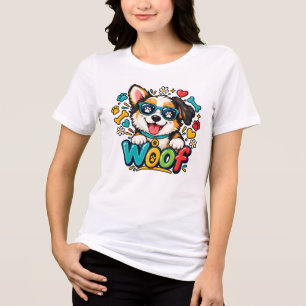 Woof Cachorro Bonito Impressão de Pata Coração