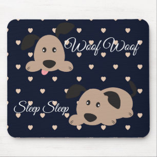 Woof Woof Sleep Bolinhas Mouse Pad