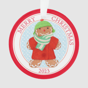 WOOLIE GINGERBREAD 2023 Ornamento do Círculo Acríl