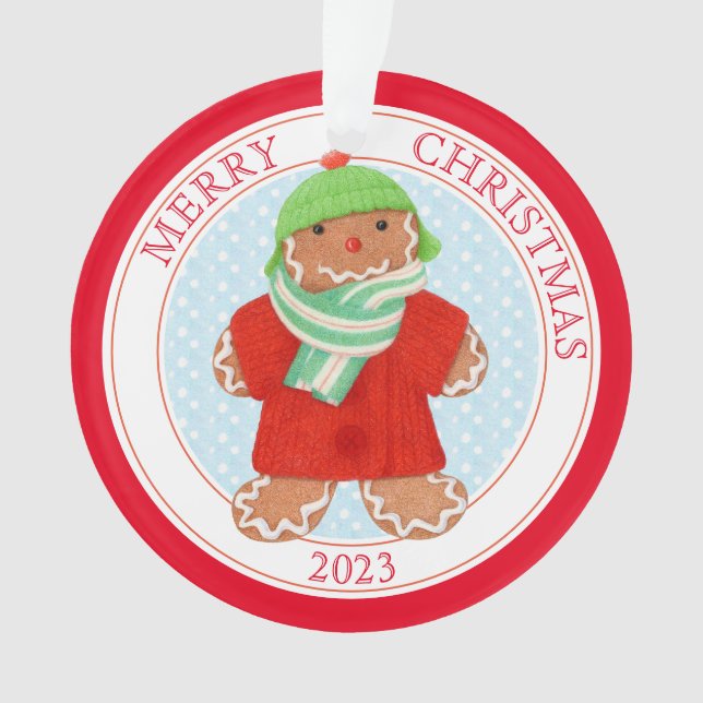 WOOLIE GINGERBREAD 2023 Ornamento do Círculo Acríl (Frente)