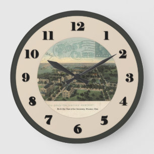 Wooster Ohio - relógio do cartão poste da Universi