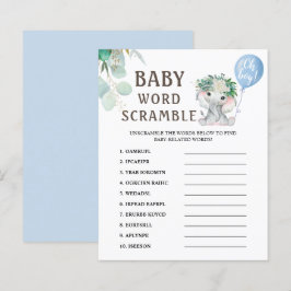 Word Scramble | Elephant Balloon Baby Shower Game