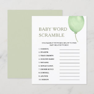 Word Scramble   Jogo do Chá de fraldas do Balão Ve