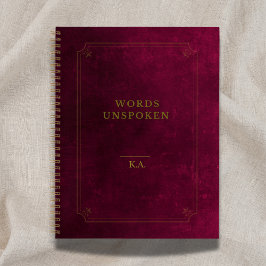 Words Unspoken Notebook – Maroon Gold Leather Look