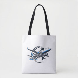 World Adventure Airplane Globe Travel Tote Bag