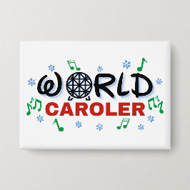 World Caroler com Notas de Música Verde e Neve Azu
