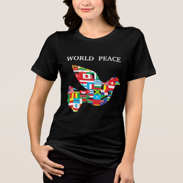 world peace Tri-Blend Shirt (Frente)