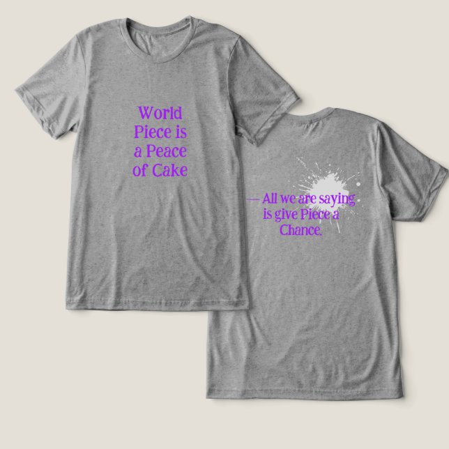 World Piece  / Give Piece Tee Shirt (Design Frente e Verso)