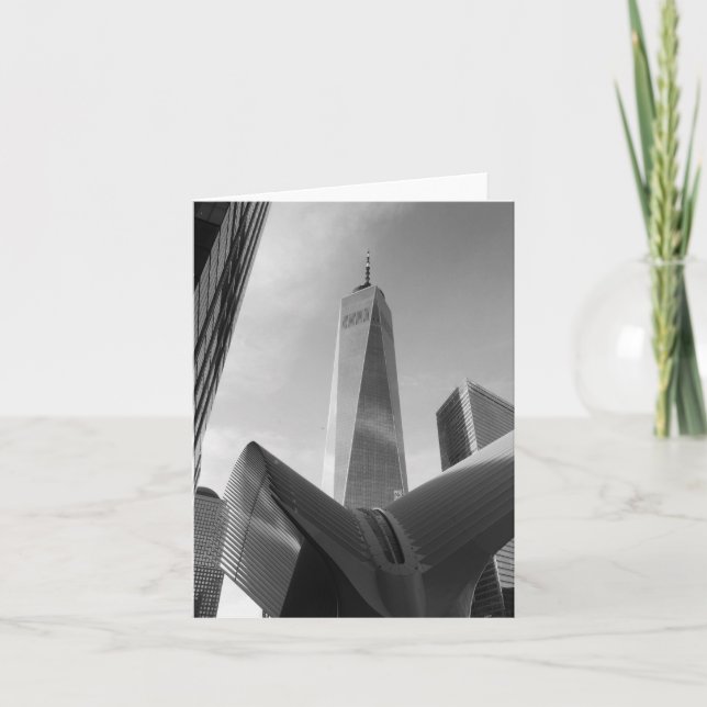 World Trade Center em cartão de saudação dobrado p (Frente)