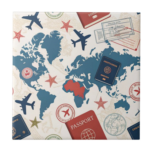 World Travel Map Pattern (Frente)