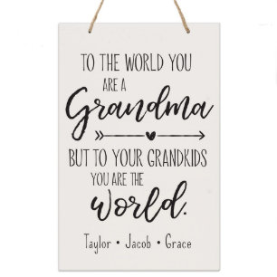 World You are a vovó - Sinal de parede de madeira 