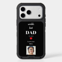 Worlds Best Dad I Love You Custom Kids Photo Black