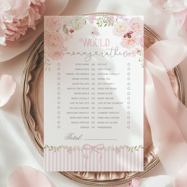 Would Mommy Rather Love Bug Baby Shower Game (Criador carregado)