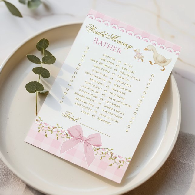 Would Mommy Rather Silly Goose Pink Gingham game (Criador carregado)