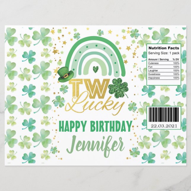 Wrapper Chip Bag Sortudo do Dia de São Patrício (Frente)