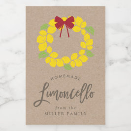 Wreath de limoncello natalino, etiqueta