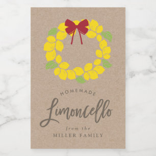 Wreath de limoncello natalino, etiqueta
