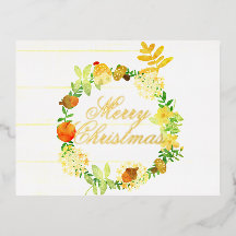 Wreath de Natal com Aquarela. Pastel. Personalizad