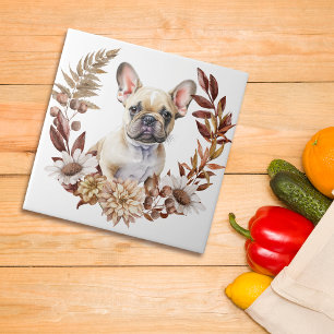 Wreath de outono do Buldogue Francês
