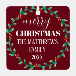 Wreath Merry Christmas Photo Name Personalizado