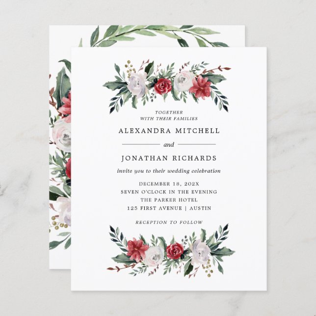 Wreath Natal | BUDGET Feriado Floral Casamento (Frente/Verso)