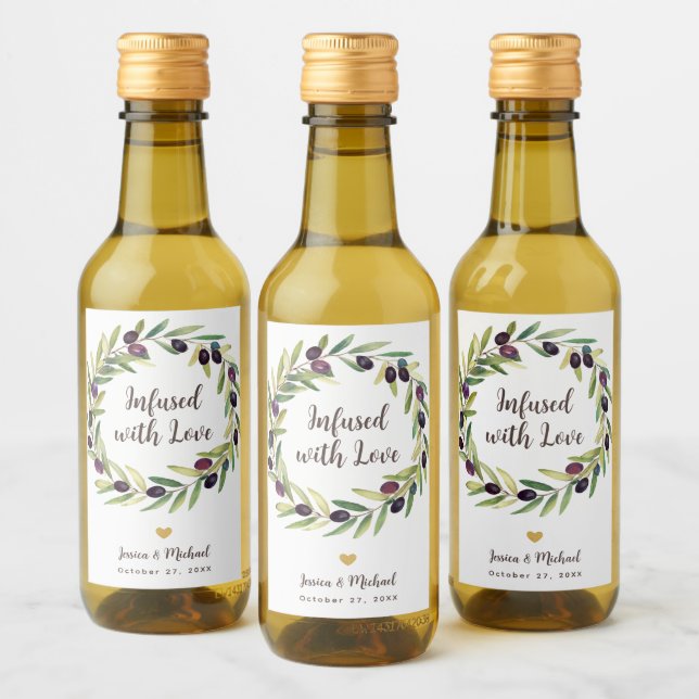 Wreath Olive Oil Casamento Favor Infusos com Amor (Garrafas)