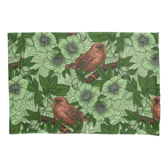 Wren e hellebord, verde-claro (Frente-Esquerda)