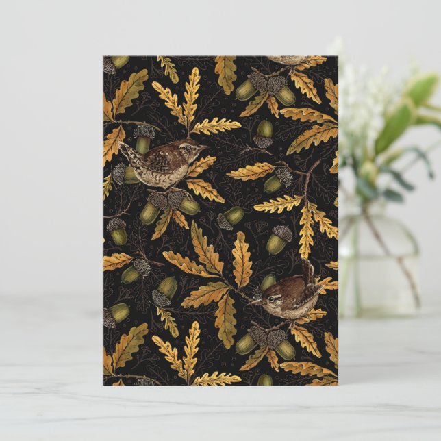 Wrens e bolotas de preto (Em pé/Frente)