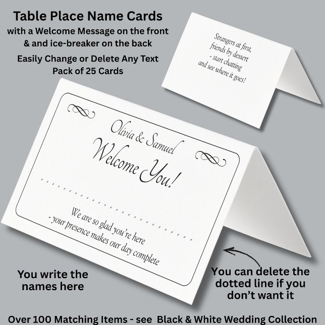Write Name - Table Place Card - with Messages (Criador carregado)