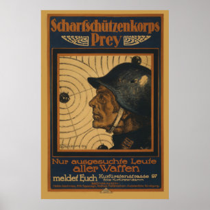 ww1 poster de recrutamento alemão para atiradores