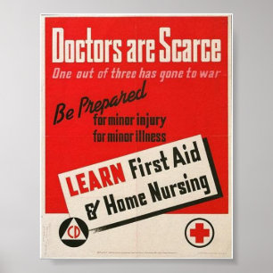 WW2- "Docotors são" poster escasso
