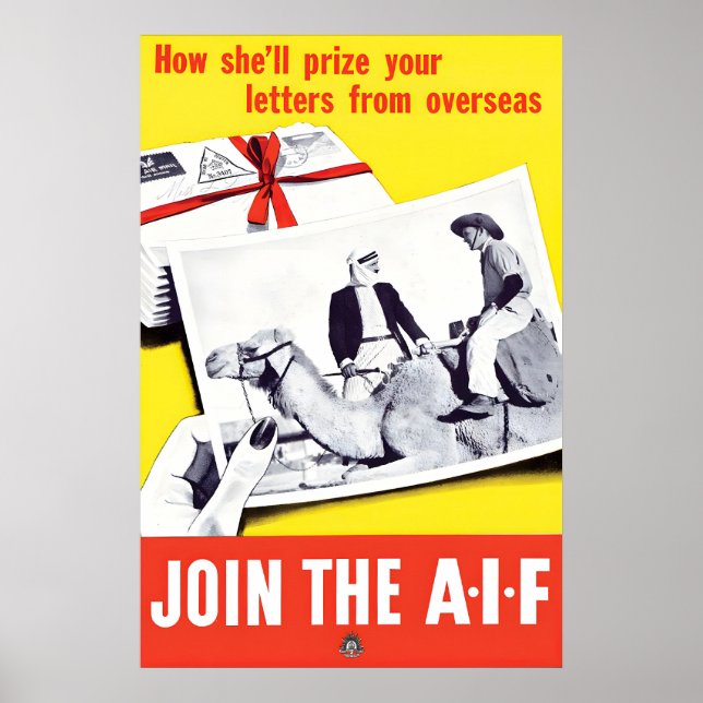 WWI Australian Propaganda Poster Join the AIF Art (Frente)
