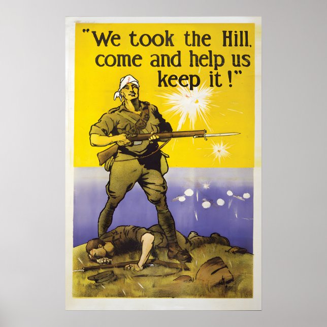 WWI Australian Recruitment Poster We Took The Hill (Frente)