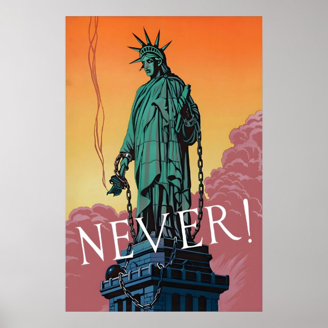 WWII Propaganda Poster Statue of Liberty (Frente)