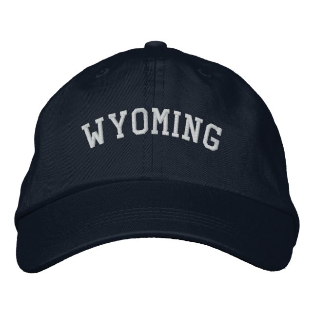 Wyoming EUA bordado Marinho Boné básico azul (Frente)