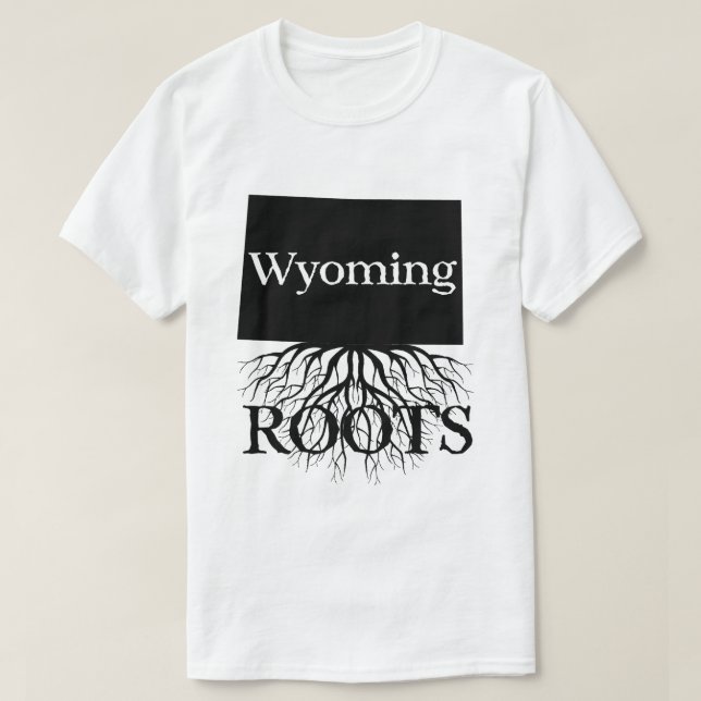 Wyoming State Roots Camisa de Mulheres ou Homens (Frente do Design)