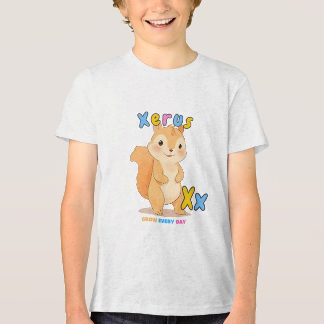 “X is for Xerus” Alphabet Tee – Grow Every Day (Frente)
