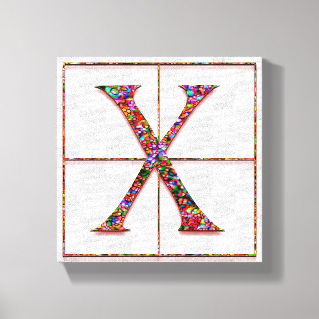 X Monograma Trajanus design 8"x8" Canvas (Frente)
