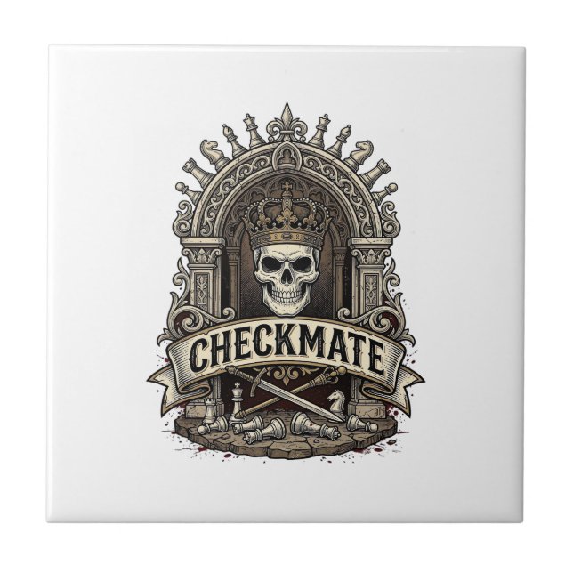 Xadrez Antigo Checkmate Skull King (Frente)