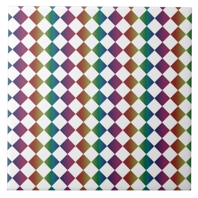 Xadrez Arlequim Diamante Multicolorido Colorido (Frente)
