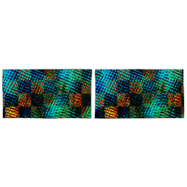 Xadrez azul, arranhão esverdeado, mancha suja verm