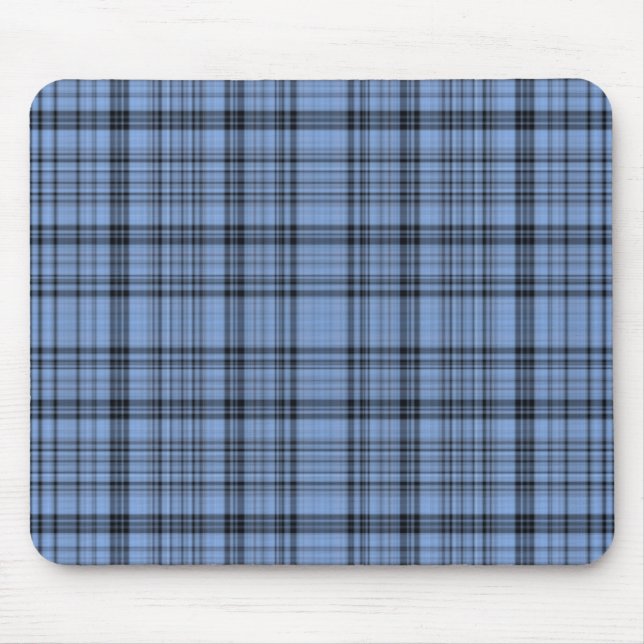 Xadrez azul e cinzenta Mousepad do Cornflower (Frente)