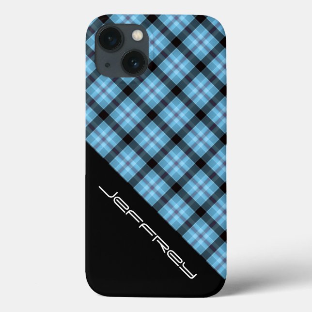 Xadrez Azul/iPhone6 Preto, Difícil, Personalizado (Verso)