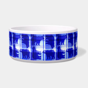 xadrez azul russa ursa ursa tigela